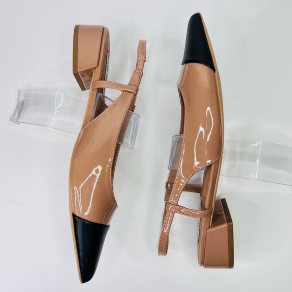 Steve Madden Allure Slingback Flats Two-Tone Cap Toe Size 9